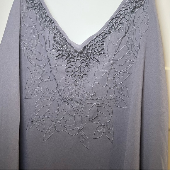 Torrid Grey Embroidered Tiered Boho Tank Top Women’s Plus Size 1 Flowy Casual - Picture 2 of 7